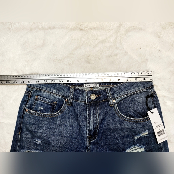 Dex Ripped Blue Fadewash Straight Leg Jeans. Womans Size 27. - Picture 11 of 16